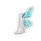Pointed Toe Stiletto Heels Ankle Lace Up Butterfly Wings Sequin Boots with Zipper - White