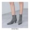 Kitten Heels Pointed Toe Ankle Boots with Side Zipper - Gray