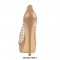 Italian Heels Peep Toe Platform Transparent Patent Mesh Pumps - Nude