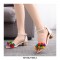 Peep Toe Ankle Buckle Straps Low Wedges Heels Platforms Sandals - Red