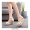 Peep Toe Ankle Buckle Straps High Wedges Heels Platforms Sandals - White