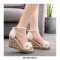 Peep Toe Ankle Buckle Straps High Wedges Heels Platforms Sandals - White