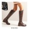 Round Toe Knee Highs Vintage Rustic Rider Biker Side Zipper Boots - Brown