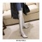 Chunky Heels Pointed Toe Autumn Pull On Knee High Boots - Silver