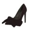 Pointed Toe Bowknot Stiletto Heels Classic Evening Part Dress Pumps - Black