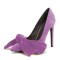 Pointed Toe Bowknot Stiletto Heels Classic Evening Part Dress Pumps - Purple