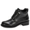 Round Toe Lace Up Classic Terrain Flats Ankle High Boots - Black