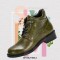 Round Toe Lace Up Classic Terrain Flats Ankle High Boots - Army Green