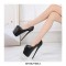 Round Toe Stiletto Heels Platforms Party Pumps - Black