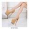 Round Toe Stiletto Heels Platforms Party Pumps - Khaki