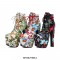 Round Toe Chunky Heels Heels Lace Up Flowers Platforms Ankle Boots with Side Zipper - Red