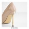 Stiletto Metal Heels Pointed Toe Wedding Patent Pumps - Nude