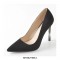 Stiletto Metal Heels Pointed Toe Wedding Matt Pumps - Black Suede