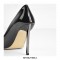 Stiletto Metal Heels Pointed Toe Wedding Patent Pumps - Black