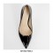 Stiletto Metal Heels Pointed Toe Wedding Patent Pumps - Black