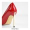 Stiletto Metal Heels Pointed Toe Wedding Patent Pumps - Red