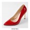 Stiletto Metal Heels Pointed Toe Wedding Patent Pumps - Red
