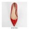 Stiletto Metal Heels Pointed Toe Wedding Patent Pumps - Red