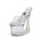 Peep Toe Chunky Heels Transparent Platforms Slippers 7 inch Sandals Slippers - Clear PVC