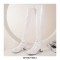 Chunky Heels Round Toe Back Zipper Candy Knee High Boots - White