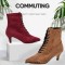 Pointed Toe Kitten Heels Side Zipper Lace Up Autumn Boots - Khaki