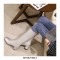 Chunky Heels Pointed Toe Autumn Side Zipper Knee High Boots - Silver