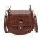 Half Round Crossbody Stone Embossed Autumn Purses Clutches Shoulder Bags - Coffee