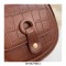 Half Round Crossbody Stone Embossed Autumn Purses Clutches Shoulder Bags - Coffee