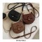 Half Round Crossbody Stone Embossed Autumn Purses Clutches Shoulder Bags - Black