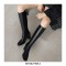Chunky Heels Pull On Knee High Strecth Boots - Black