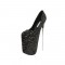 Round Toe Super Metal Heels Platforms Stiletto Party Pumps - Black