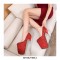 Round Toe Super Metal Heels Platforms Stiletto Party Pumps - Red