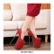 Round Toe Super Metal Heels Platforms Stiletto Party Pumps - Red