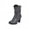 Chunky Heels Round Toe Western Cowboy Pull On Ankle Boots - DimGray