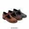 Round Toe T Strap Creepers Loafer Oxford Shoes - Brown