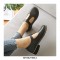 Round Toe T Strap Creepers Loafer Oxford Shoes - Dim Gray
