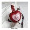 Heart Shaped Eyes Printed Shoulder Creepy Bags - Red
