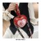 Heart Shaped Eyes Printed Shoulder Creepy Bags - Red