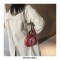 Half Round Shaped Creepy Dog Printed Shoulder Bags - Red