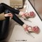 Peep Toe Shiny Silver Stiletto Heels Platforms Star Decorated Cross Straps Catwalk Sandals - Red Faux Leather