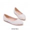 Pointed Toe Lace Flower Decorated Ballets Flats - Ivory