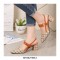 Pointed Toe Low Chunky Heels Office Vintage Shoes - Beige
