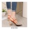 Pointed Toe Low Chunky Heels Office Vintage Shoes - Beige