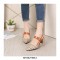Pointed Toe Low Chunky Heels Office Vintage Shoes - Beige