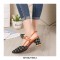 Pointed Toe Low Chunky Heels Office Vintage Shoes - Black