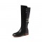 Autumn Style Rivet Decorated Genuine Leather Ankle Boots with Side Zipper - Black