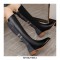 Autumn Style Rivet Decorated Genuine Leather Ankle Boots with Side Zipper - Black
