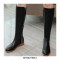 Autumn Style Rivet Decorated Genuine Leather Ankle Boots with Side Zipper - Black