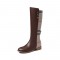 Autumn Style Rivet Decorated Genuine Leather Ankle Boots with Side Zipper - Brown