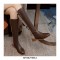 Autumn Style Rivet Decorated Genuine Leather Ankle Boots with Side Zipper - Brown